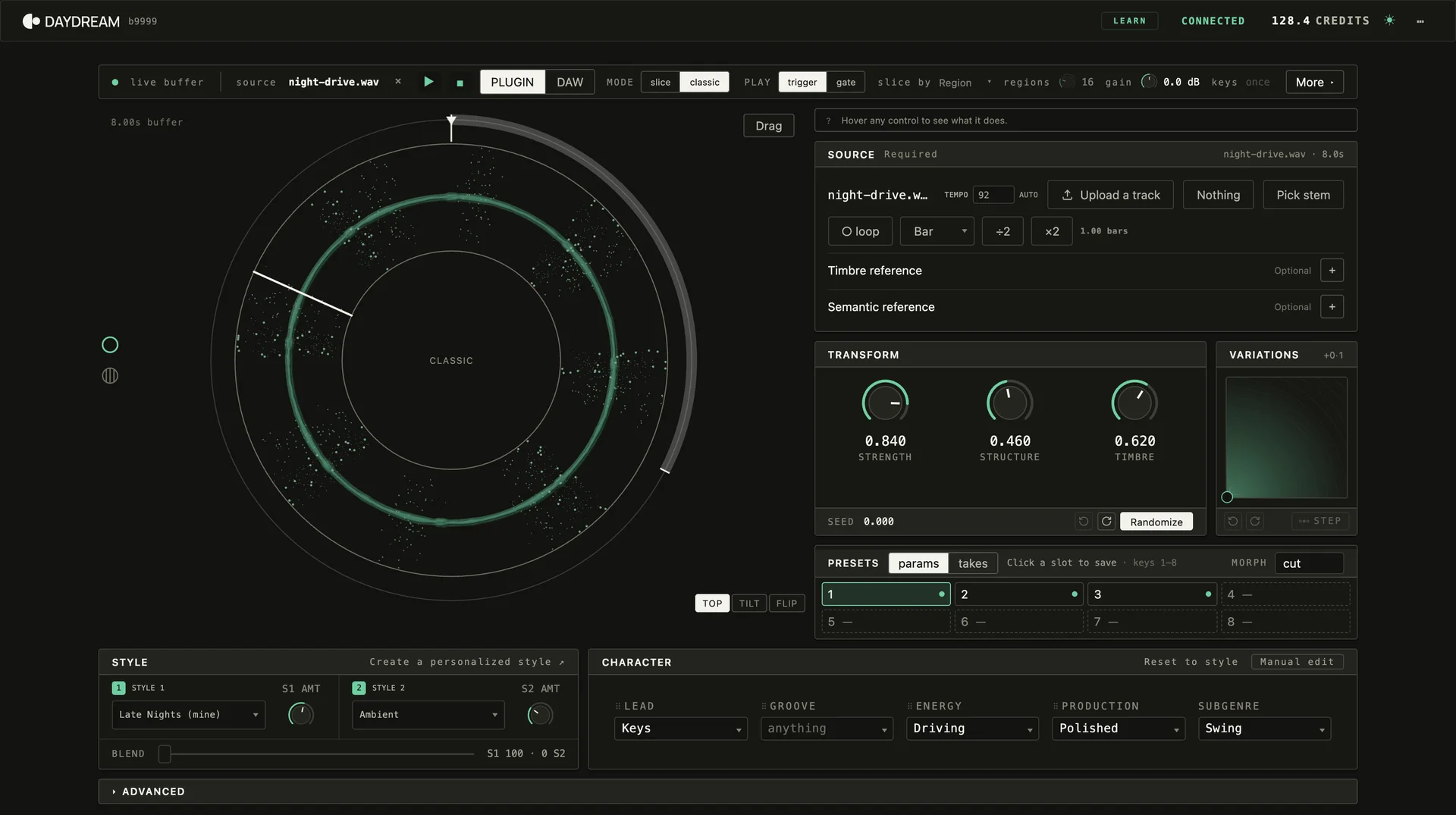 DreamSampler, the dark faceplate